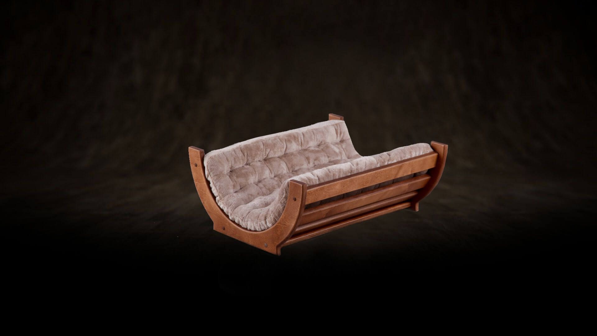 Letto in legno, grondaia (letto autoportante)